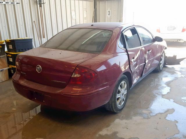 2G4WC532251313103 - 2005 BUICK LACROSSE C RED photo 4