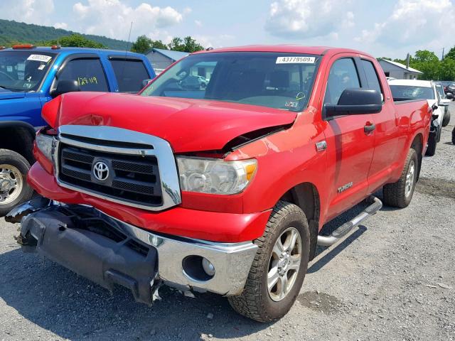 5TFUY5F17AX101231 - 2010 TOYOTA TUNDRA DOU RED photo 2