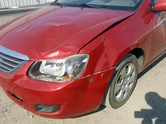 KNAFE122385583126 - 2008 KIA SPECTRA EX RED photo 9