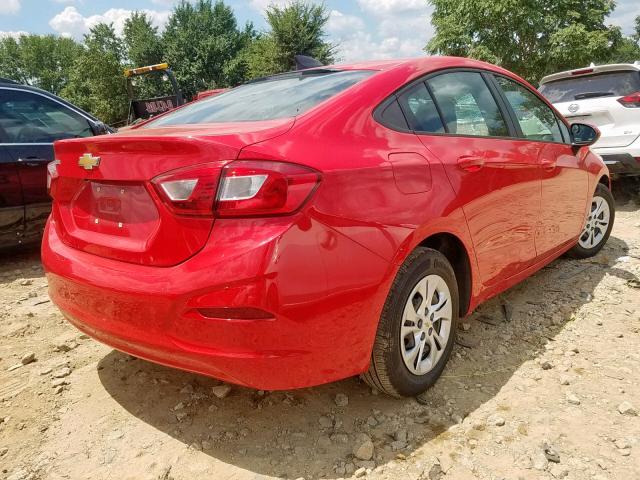 1G1BJ5SM0K7103165 - 2019 CHEVROLET CRUZE RED photo 4