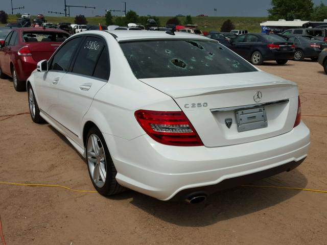 WDDGF4HB0EA963353 - 2014 MERCEDES-BENZ C 250 WHITE photo 3