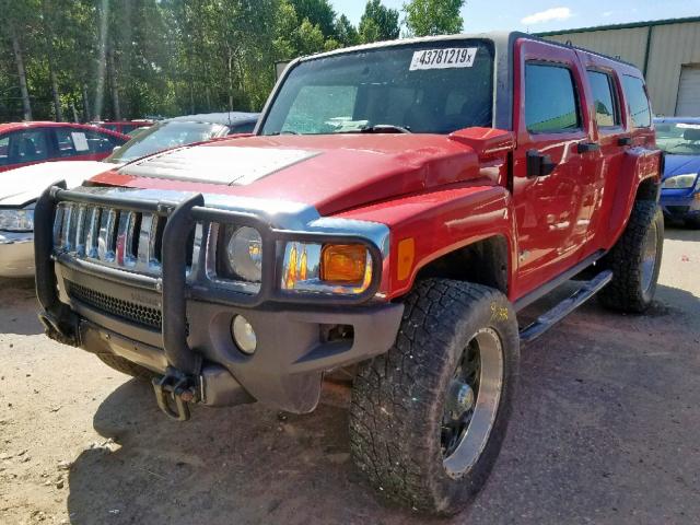 5GTDN136568106861 - 2006 HUMMER H3 RED photo 2