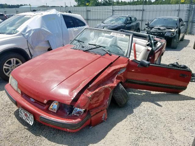 1FABP44A7JF279160 - 1988 FORD MUSTANG LX RED photo 2