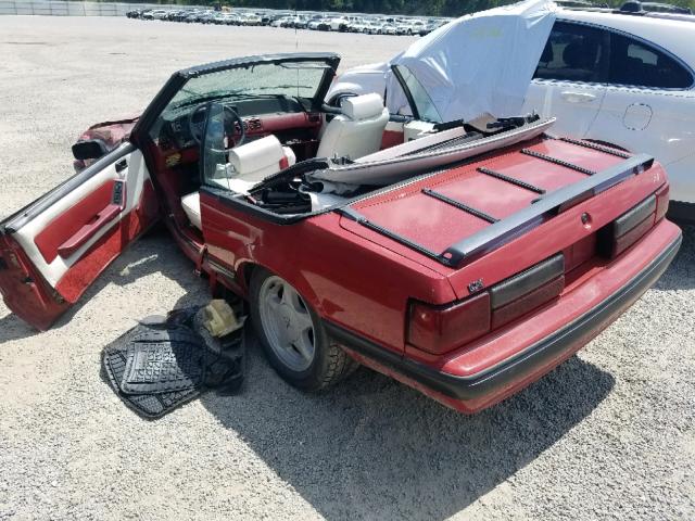 1FABP44A7JF279160 - 1988 FORD MUSTANG LX RED photo 3