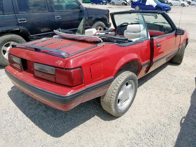 1FABP44A7JF279160 - 1988 FORD MUSTANG LX RED photo 4