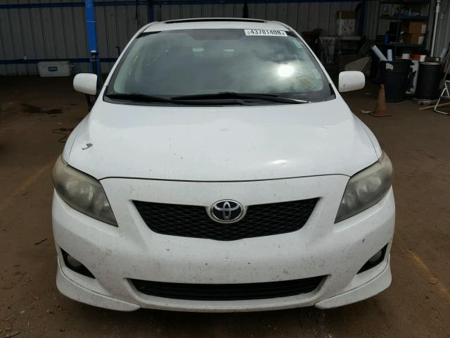 1NXBE40E79Z018297 - 2009 TOYOTA COROLLA XR WHITE photo 9