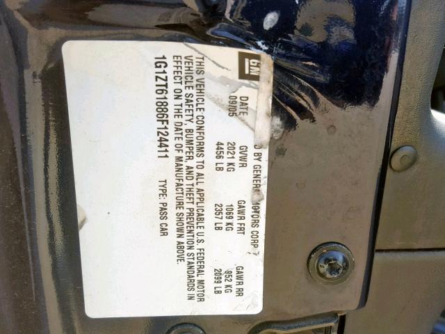 1G1ZT61886F124411 - 2006 CHEVROLET MALIBU MAX 蓝色 照片 10