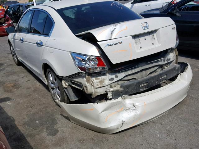 1HGCP3F86AA000850 - 2010 HONDA ACCORD EXL WHITE photo 3