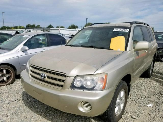 JTEHD21A310006379 - 2001 TOYOTA HIGHLANDER GOLD photo 2