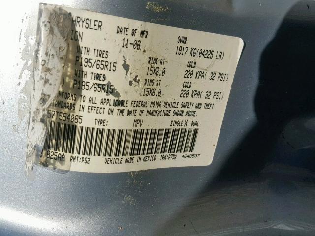 3A4FY58B57T554065 - 2007 CHRYSLER PT CRUISER SILVER photo 10