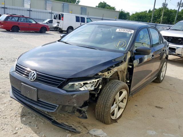 3VW2K7AJ9CM406652 - 2012 VOLKSWAGEN JETTA BASE BLACK photo 2