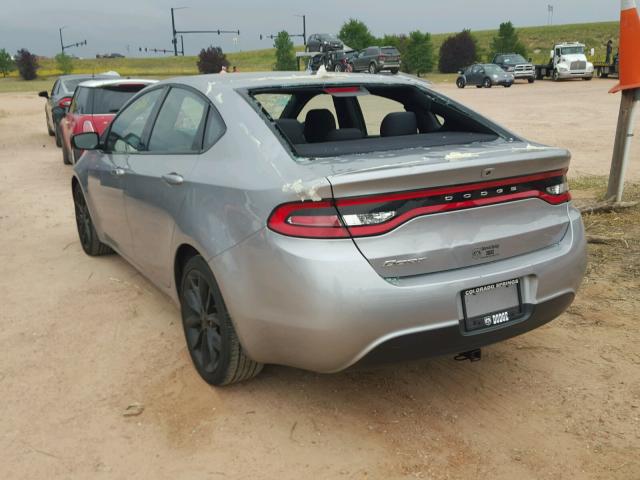 1C3CDFFA3GD803249 - 2016 DODGE DART SXT S SILVER photo 3