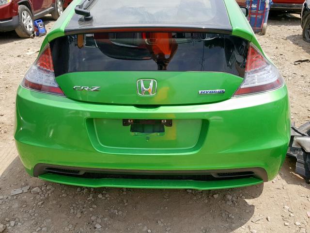 JHMZF1D42DS000325 - 2013 HONDA CR-Z GREEN photo 6