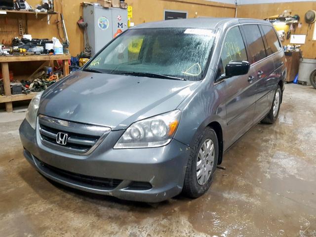 5FNRL38217B053145 - 2007 HONDA ODYSSEY LX GRAY photo 2