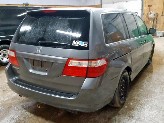 5FNRL38217B053145 - 2007 HONDA ODYSSEY LX GRAY photo 4