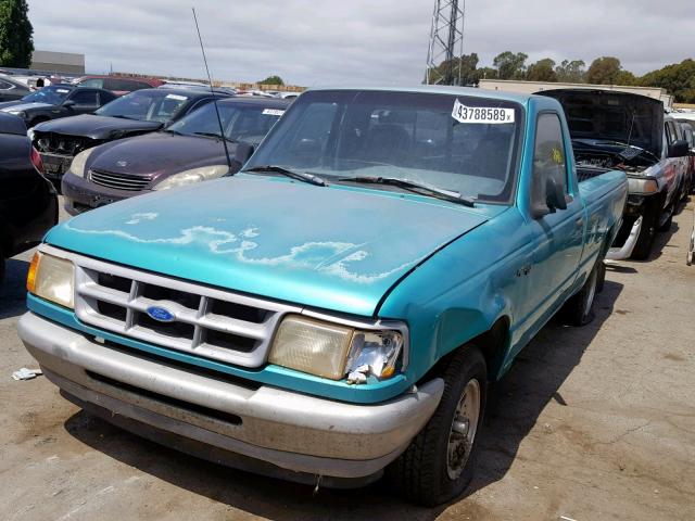 1FTCR10UXPPA15182 - 1993 FORD RANGER GREEN photo 2