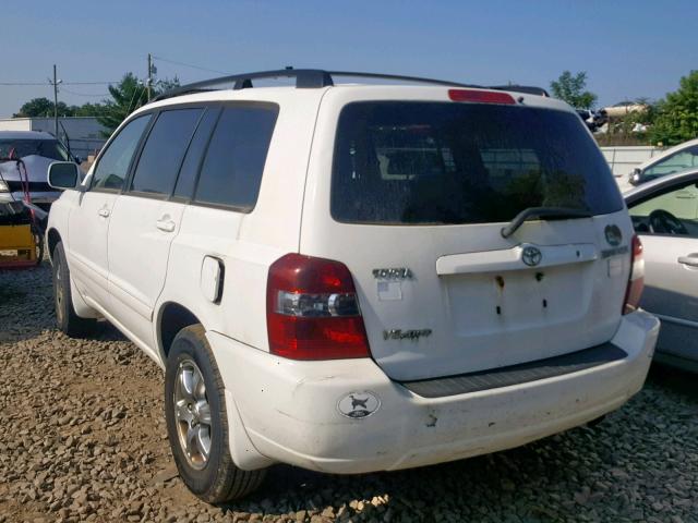 JTEEP21A540026485 - 2004 TOYOTA HIGHLANDER WHITE photo 3