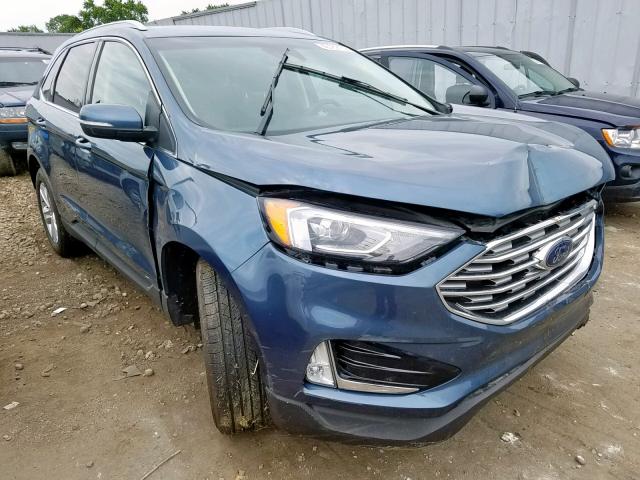 2FMPK4J93KBB41364 - 2019 FORD EDGE SEL BLUE photo 1