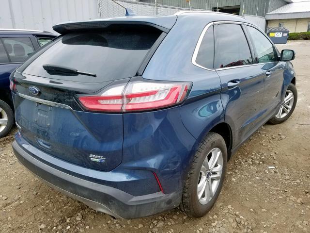 2FMPK4J93KBB41364 - 2019 FORD EDGE SEL BLUE photo 4