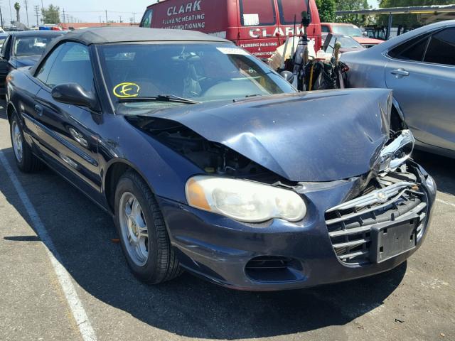 1C3EL45X84N398467 - 2004 CHRYSLER SEBRING LX BLUE photo 1