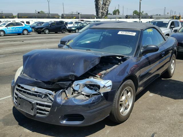 1C3EL45X84N398467 - 2004 CHRYSLER SEBRING LX BLUE photo 2