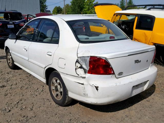 KNADC123416509428 - 2001 KIA RIO WHITE photo 3