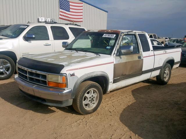 1B7GL23Y4SS308623 - 1995 DODGE DAKOTA WHITE photo 2