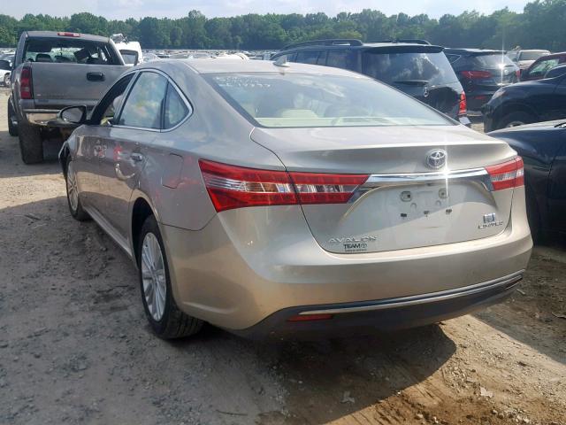 4T1BD1EB7EU031402 - 2014 TOYOTA AVALON HYB TAN photo 3