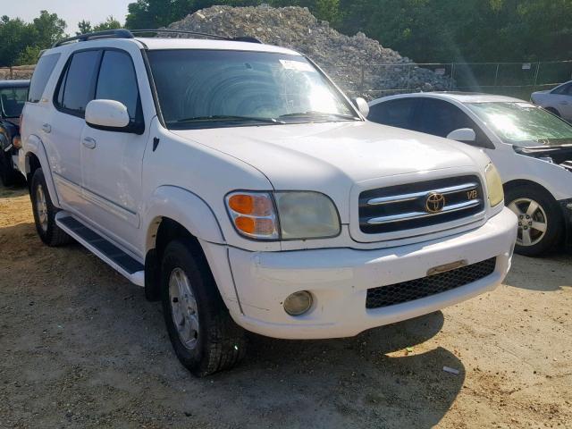 5TDBT48A62S072812 - 2002 TOYOTA SEQUOIA LI WHITE photo 1