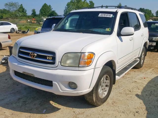 5TDBT48A62S072812 - 2002 TOYOTA SEQUOIA LI WHITE photo 2