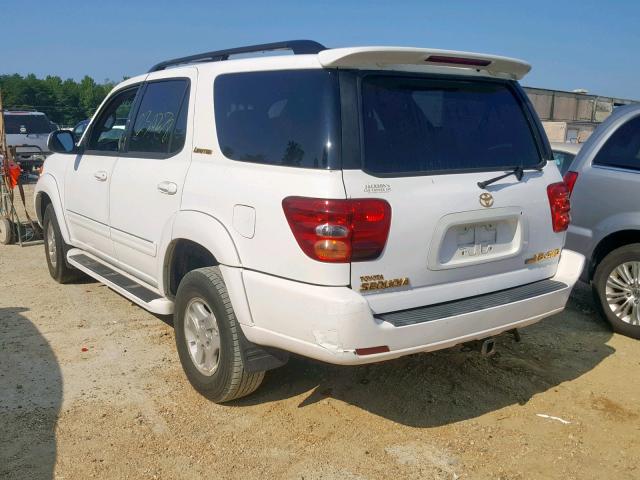 5TDBT48A62S072812 - 2002 TOYOTA SEQUOIA LI WHITE photo 3