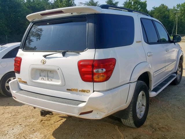 5TDBT48A62S072812 - 2002 TOYOTA SEQUOIA LI WHITE photo 4