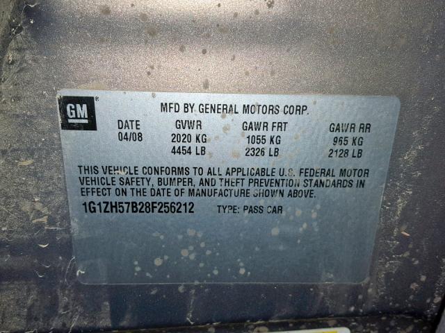 1G1ZH57B28F256212 - 2008 CHEVROLET MALIBU 1LT 棕色 照片 10