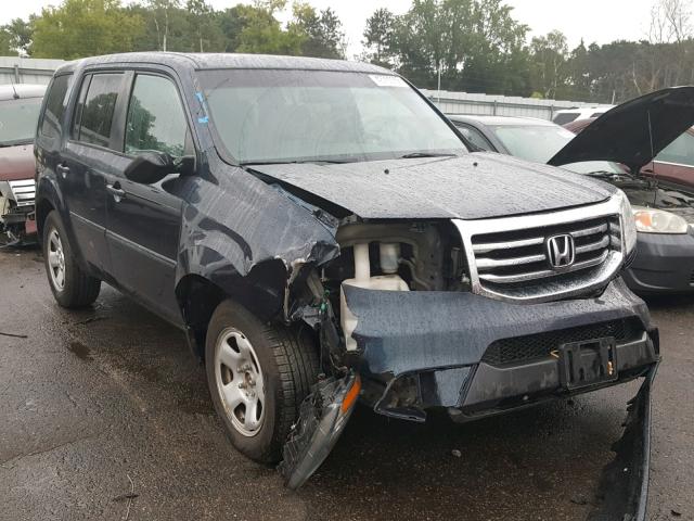 5FNYF3H28CB006529 - 2012 HONDA PILOT LX BLUE photo 1