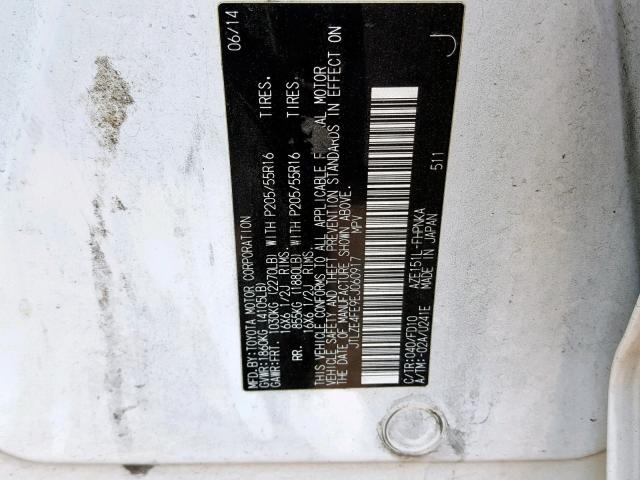 JTLZE4FE9EJ060917 - 2014 TOYOTA SCION XB 白色 照片 10