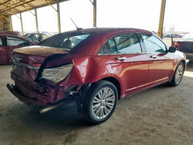 1C3CCBCB1CN107793 - 2012 CHRYSLER 200 LIMITE BURGUNDY photo 4