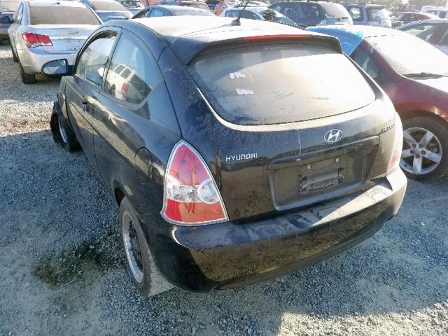 KMHCM36CX7U015155 - 2007 HYUNDAI ACCENT GS BLACK photo 3