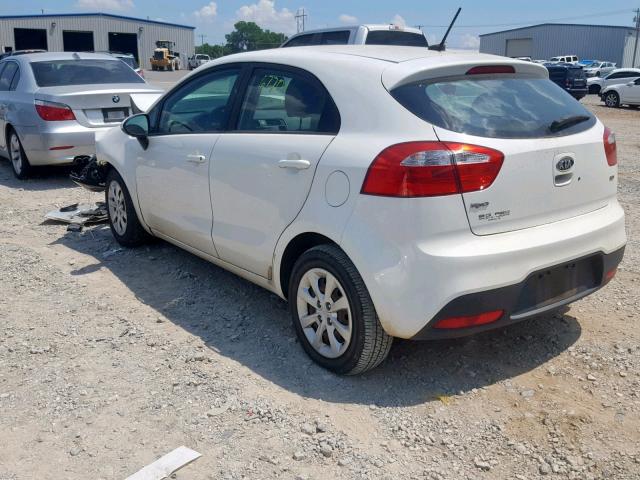 KNADM5A34C6093776 - 2012 KIA RIO LX WHITE photo 3