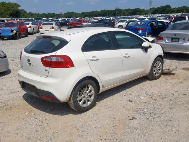 KNADM5A34C6093776 - 2012 KIA RIO LX WHITE photo 4