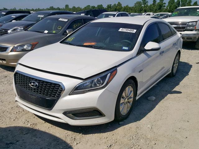 KMHE24L19HA043457 - 2017 HYUNDAI SONATA HYB WHITE photo 2