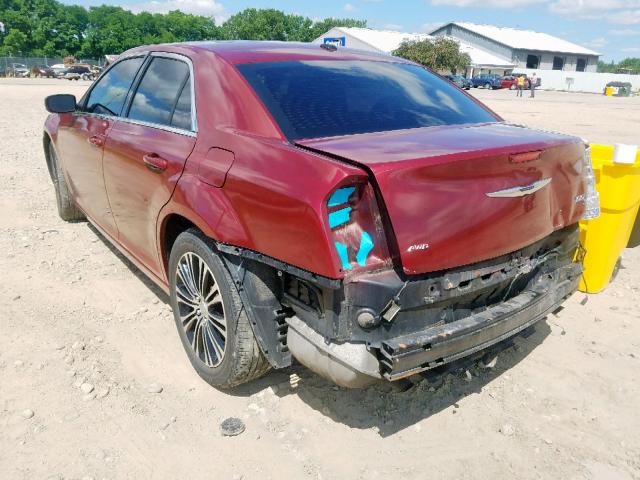 2C3CCAGG1CH182566 - 2012 CHRYSLER 300 S RED photo 3