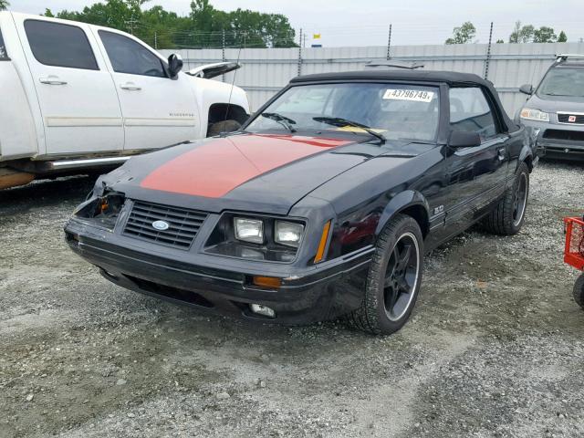 1FABP27M9EF206193 - 1984 FORD MUSTANG GL BLACK photo 2
