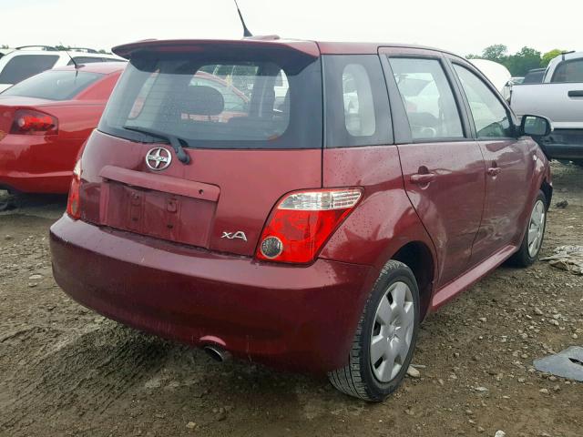 JTKKT624060131546 - 2006 TOYOTA SCION XA MAROON photo 4