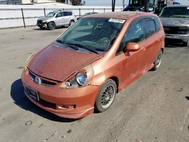 JHMGD37688S061920 - 2008 HONDA FIT SPORT ORANGE photo 2