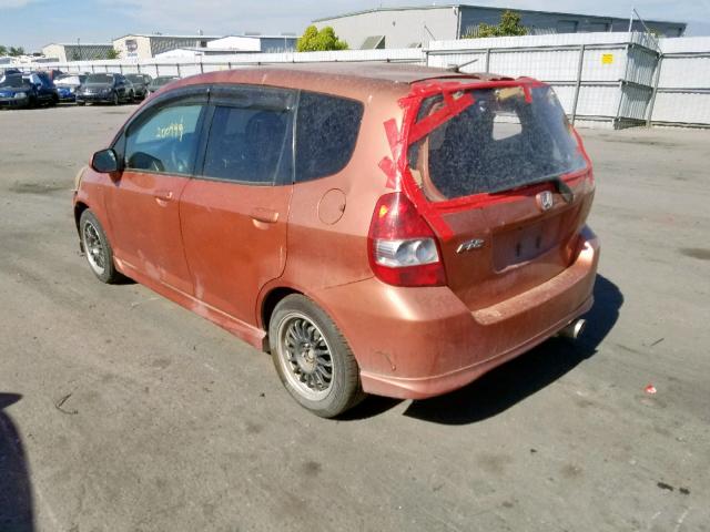 JHMGD37688S061920 - 2008 HONDA FIT SPORT ORANGE photo 4