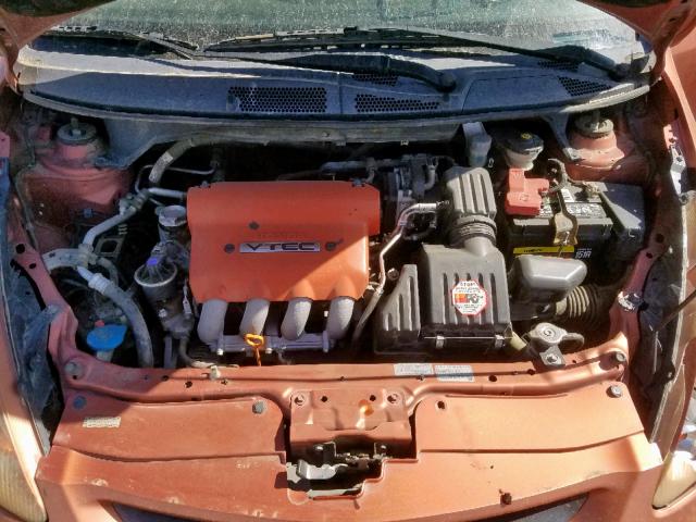 JHMGD37688S061920 - 2008 HONDA FIT SPORT ORANGE photo 7