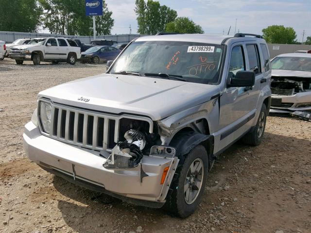 1J8GN28K78W210470 - 2008 JEEP LIBERTY SP SILVER photo 2