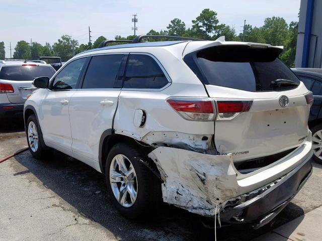 5TDDKRFH3FS157816 - 2015 TOYOTA HIGHLANDER WHITE photo 3