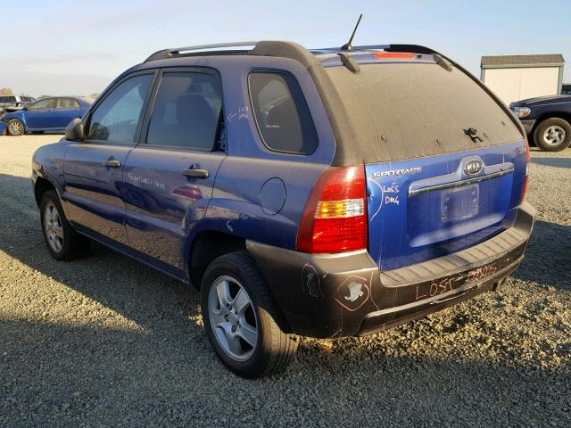 KNDJF724777324480 - 2007 KIA SPORTAGE L BLUE photo 3