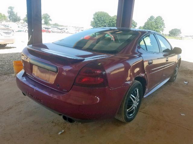 2G2WP522341196905 - 2004 PONTIAC GRAND PRIX MAROON photo 4